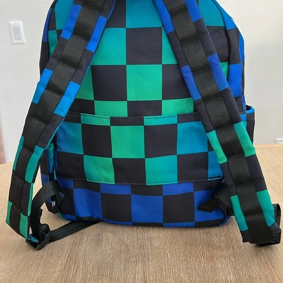 New State Bags Kane Kids Travel Backpack Blue Checkerboard Boy - Picture 8 of 11